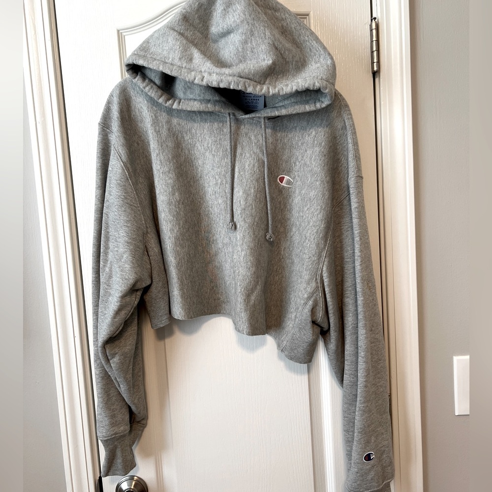 CHAMPION cropped reverse weave hoodie sz XL